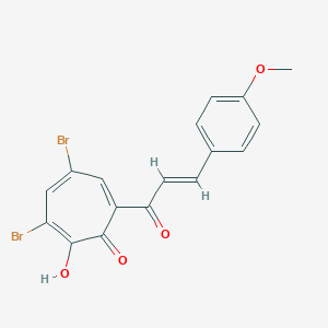 molecular formula C17H12Br2O4 B288003 3,5-dibromo-2-hydroxy-7-[(E)-3-(4-methoxyphenyl)prop-2-enoyl]cyclohepta-2,4,6-trien-1-one 