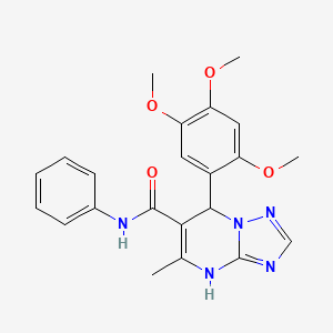 molecular formula C22H23N5O4 B2880032 5-methyl-N-phenyl-7-(2,4,5-trimethoxyphenyl)-4,7-dihydro[1,2,4]triazolo[1,5-a]pyrimidine-6-carboxamide CAS No. 537003-38-6