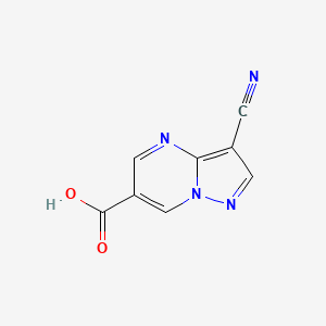 molecular formula C8H4N4O2 B2880037 3-Cyanopyrazolo[1,5-a]pyrimidine-6-carboxylic acid CAS No. 1558138-88-7