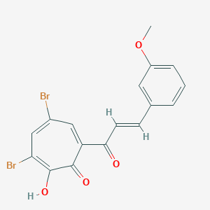 3,5-dibromo-2-hydroxy-7-[(E)-3-(3-methoxyphenyl)prop-2-enoyl]cyclohepta-2,4,6-trien-1-one