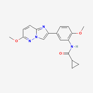 molecular formula C18H18N4O3 B2880048 N-(2-methoxy-5-(6-methoxyimidazo[1,2-b]pyridazin-2-yl)phenyl)cyclopropanecarboxamide CAS No. 955780-92-4