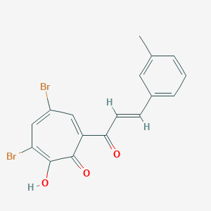 molecular formula C17H12Br2O3 B288005 3,5-dibromo-2-hydroxy-7-[(E)-3-(3-methylphenyl)prop-2-enoyl]cyclohepta-2,4,6-trien-1-one 