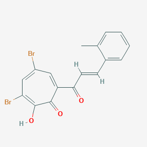 molecular formula C17H12Br2O3 B288006 3,5-dibromo-2-hydroxy-7-[(E)-3-(2-methylphenyl)prop-2-enoyl]cyclohepta-2,4,6-trien-1-one 
