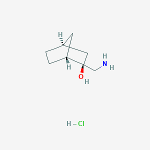 molecular formula C8H16ClNO B2880060 (1R，2R，4S)-2-(氨基甲基)双环[2.2.1]庚烷-2-醇；盐酸盐 CAS No. 40344-80-7