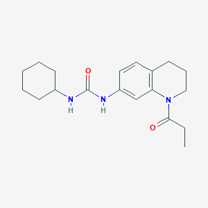 molecular formula C19H27N3O2 B2880061 1-Cyclohexyl-3-(1-propionyl-1,2,3,4-tetrahydroquinolin-7-yl)urea CAS No. 1203118-21-1