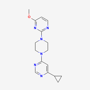 B2880062 2-[4-(6-Cyclopropylpyrimidin-4-yl)piperazin-1-yl]-4-methoxypyrimidine CAS No. 2380088-82-2