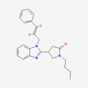 molecular formula C24H27N3O B2880066 (E)-1-butyl-4-(1-cinnamyl-1H-benzo[d]imidazol-2-yl)pyrrolidin-2-one CAS No. 912901-74-7