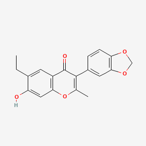 molecular formula C19H16O5 B2880068 3-(benzo[d][1,3]dioxol-5-yl)-6-ethyl-7-hydroxy-2-methyl-4H-chromen-4-one CAS No. 170241-49-3