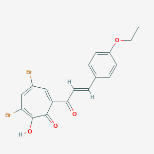 molecular formula C18H14Br2O4 B288007 3,5-dibromo-7-[(E)-3-(4-ethoxyphenyl)prop-2-enoyl]-2-hydroxycyclohepta-2,4,6-trien-1-one 