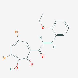 molecular formula C18H14Br2O4 B288008 3,5-dibromo-7-[(E)-3-(2-ethoxyphenyl)prop-2-enoyl]-2-hydroxycyclohepta-2,4,6-trien-1-one 