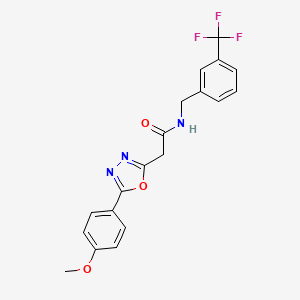 molecular formula C19H16F3N3O3 B2880082 2-(5-(4-methoxyphenyl)-1,3,4-oxadiazol-2-yl)-N-(3-(trifluoromethyl)benzyl)acetamide CAS No. 1251589-81-7