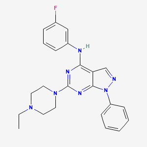 6-(4-ethylpiperazin-1-yl)-N-(3-fluorophenyl)-1-phenyl-1H-pyrazolo[3,4-d]pyrimidin-4-amine