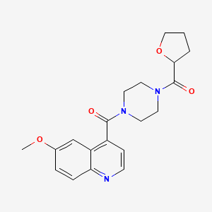 molecular formula C20H23N3O4 B2880103 6-Methoxy-4-[4-(oxolane-2-carbonyl)piperazine-1-carbonyl]quinoline CAS No. 2415631-66-0