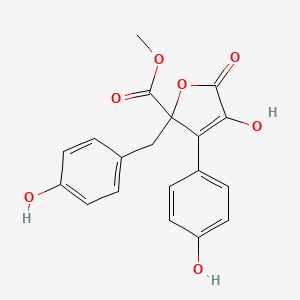 Methyl 4-hydroxy-3-(4-hydroxyphenyl)-2-[(4-hydroxyphenyl)methyl]-5-oxofuran-2-carboxylate