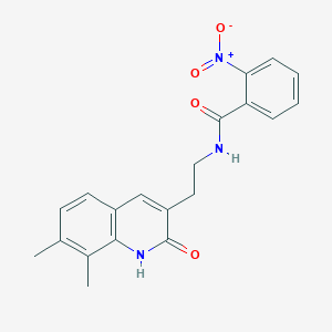 N-[2-(7,8-dimethyl-2-oxo-1H-quinolin-3-yl)ethyl]-2-nitrobenzamide