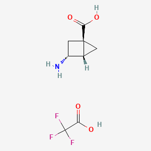 molecular formula C8H10F3NO4 B2880111 (1R,3R,4S)-3-Aminobicyclo[2.1.0]pentane-1-carboxylic acid;2,2,2-trifluoroacetic acid CAS No. 2287248-84-2