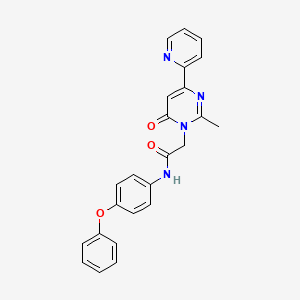molecular formula C24H20N4O3 B2880113 2-(2-甲基-6-氧代-4-(吡啶-2-基)嘧啶-1(6H)-基)-N-(4-苯氧基苯基)乙酰胺 CAS No. 1251570-79-2