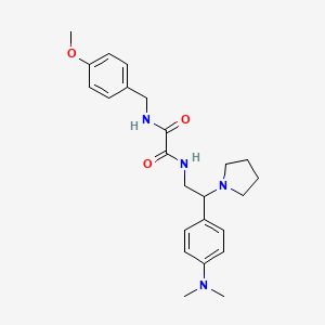 molecular formula C24H32N4O3 B2880116 N1-(2-(4-(dimethylamino)phenyl)-2-(pyrrolidin-1-yl)ethyl)-N2-(4-methoxybenzyl)oxalamide CAS No. 941975-89-9