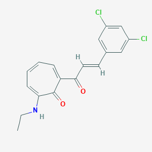molecular formula C18H15Cl2NO2 B288012 2-[3-(3,5-Dichlorophenyl)acryloyl]-7-(ethylamino)-2,4,6-cycloheptatrien-1-one 