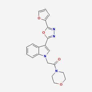 2-(3-(5-(furan-2-yl)-1,3,4-oxadiazol-2-yl)-1H-indol-1-yl)-1-morpholinoethanone