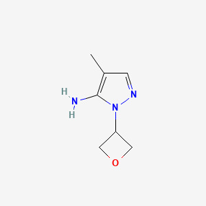 molecular formula C7H11N3O B2880128 4-Methyl-1-(oxetan-3-yl)-1H-pyrazol-5-amine CAS No. 1448854-79-2