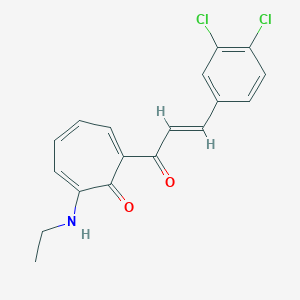 molecular formula C18H15Cl2NO2 B288013 2-[3-(3,4-Dichlorophenyl)acryloyl]-7-(ethylamino)-2,4,6-cycloheptatrien-1-one 