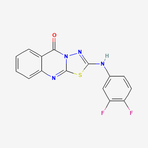 molecular formula C15H8F2N4OS B2880137 2-(3,4-Difluoroanilino)-[1,3,4]thiadiazolo[2,3-b]quinazolin-5-one CAS No. 887224-21-7