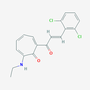 molecular formula C18H15Cl2NO2 B288014 2-[3-(2,6-Dichlorophenyl)acryloyl]-7-(ethylamino)-2,4,6-cycloheptatrien-1-one 