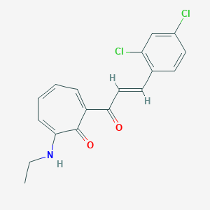 molecular formula C18H15Cl2NO2 B288015 2-[3-(2,4-Dichlorophenyl)acryloyl]-7-(ethylamino)-2,4,6-cycloheptatrien-1-one 