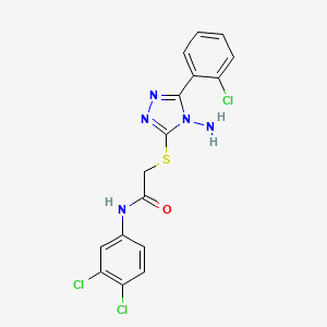 2-[[4-amino-5-(2-chlorophenyl)-1,2,4-triazol-3-yl]sulfanyl]-N-(3,4-dichlorophenyl)acetamide