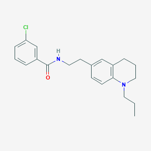 molecular formula C21H25ClN2O B2880160 3-chloro-N-(2-(1-propyl-1,2,3,4-tetrahydroquinolin-6-yl)ethyl)benzamide CAS No. 955592-34-4