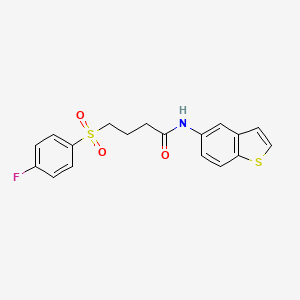 molecular formula C18H16FNO3S2 B2880161 N-(benzo[b]thiophen-5-yl)-4-((4-fluorophenyl)sulfonyl)butanamide CAS No. 941950-80-7