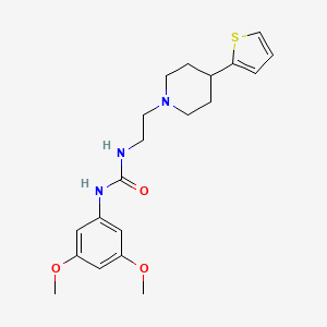 molecular formula C20H27N3O3S B2880177 1-(3,5-二甲氧基苯基)-3-(2-(4-(噻吩-2-基)哌啶-1-基)乙基)脲 CAS No. 1428363-08-9