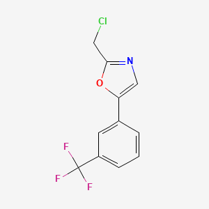 molecular formula C11H7ClF3NO B2880184 2-(Chloromethyl)-5-(3-(trifluoromethyl)phenyl)oxazole CAS No. 70680-54-5