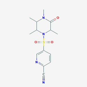 5-(2,3,4,6-Tetramethyl-5-oxopiperazin-1-yl)sulfonylpyridine-2-carbonitrile