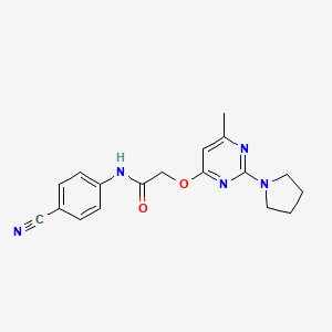 molecular formula C18H19N5O2 B2880190 1-(3,3-二甲基丁酰基)-4-{[2-(哌啶-1-基羰基)苯氧基]甲基}哌啶 CAS No. 1030097-32-5