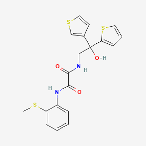 molecular formula C19H18N2O3S3 B2880192 N1-(2-hydroxy-2-(thiophen-2-yl)-2-(thiophen-3-yl)ethyl)-N2-(2-(methylthio)phenyl)oxalamide CAS No. 2034483-44-6