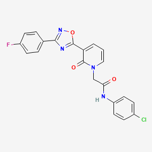 molecular formula C21H14ClFN4O3 B2880197 N-(4-chlorophenyl)-2-(3-(3-(4-fluorophenyl)-1,2,4-oxadiazol-5-yl)-2-oxopyridin-1(2H)-yl)acetamide CAS No. 1251673-45-6