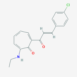 molecular formula C18H16ClNO2 B288021 2-[3-(4-Chlorophenyl)acryloyl]-7-(ethylamino)-2,4,6-cycloheptatrien-1-one 
