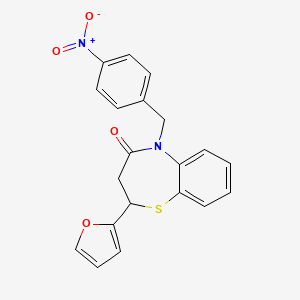 2-(furan-2-yl)-5-(4-nitrobenzyl)-2,3-dihydrobenzo[b][1,4]thiazepin-4(5H)-one