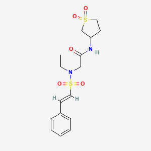 N-(1,1-dioxothiolan-3-yl)-2-[ethyl-[(E)-2-phenylethenyl]sulfonylamino]acetamide