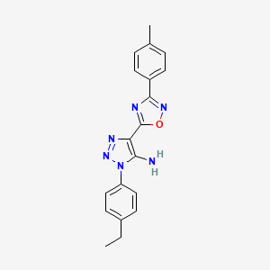 molecular formula C19H18N6O B2880230 1-(4-乙基苯基)-4-[3-(4-甲基苯基)-1,2,4-恶二唑-5-基]-1H-1,2,3-三唑-5-胺 CAS No. 892775-40-5