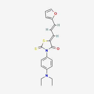 molecular formula C20H20N2O2S2 B2880246 (Z)-3-(4-(diethylamino)phenyl)-5-((E)-3-(furan-2-yl)allylidene)-2-thioxothiazolidin-4-one CAS No. 849018-46-8