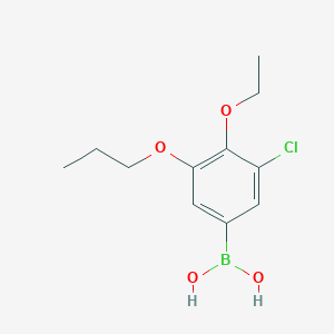 molecular formula C11H16BClO4 B2880249 3-Chloro-4-ethoxy-5-propoxyphenylboronic acid CAS No. 2096335-27-0