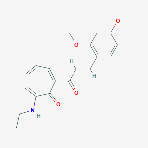 molecular formula C20H21NO4 B288025 2-[3-(2,4-Dimethoxyphenyl)acryloyl]-7-(ethylamino)-2,4,6-cycloheptatrien-1-one 