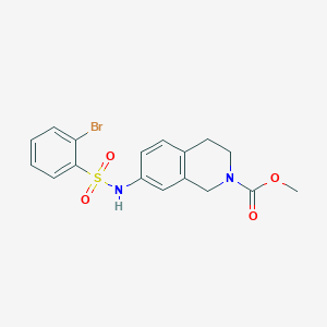 molecular formula C17H17BrN2O4S B2880255 7-(2-溴苯磺酰胺基)-3,4-二氢异喹啉-2(1H)-甲酸甲酯 CAS No. 1797840-14-2