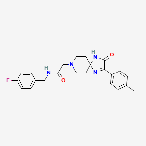 molecular formula C23H25FN4O2 B2880262 N-(4-fluorobenzyl)-2-(3-oxo-2-(p-tolyl)-1,4,8-triazaspiro[4.5]dec-1-en-8-yl)acetamide CAS No. 932339-10-1