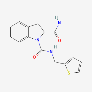 molecular formula C16H17N3O2S B2880266 N2-methyl-N1-(thiophen-2-ylmethyl)indoline-1,2-dicarboxamide CAS No. 1103518-15-5