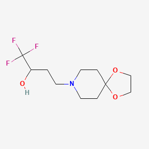 molecular formula C11H18F3NO3 B2880272 4-(1,4-Dioxa-8-azaspiro[4.5]dec-8-yl)-1,1,1-trifluoro-2-butanol CAS No. 692737-14-7