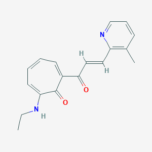 molecular formula C18H18N2O2 B288028 2-(ethylamino)-7-[(E)-3-(3-methylpyridin-2-yl)prop-2-enoyl]cyclohepta-2,4,6-trien-1-one 